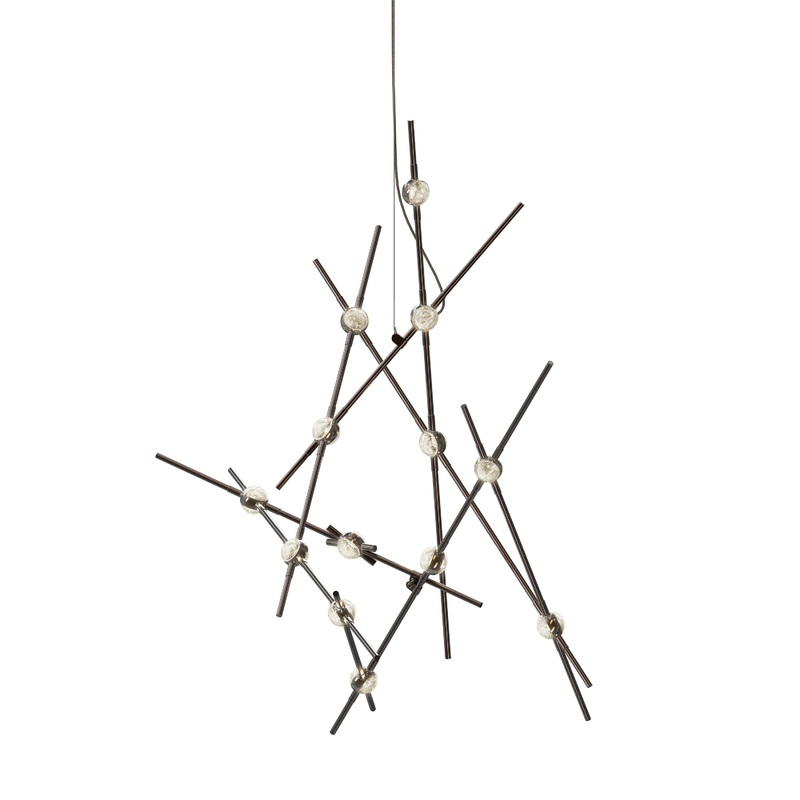 Constellation Aquila Minor Espresso Black with Clear Faceted Acrylic 2700K 10′ Adjustable Cord/Cable