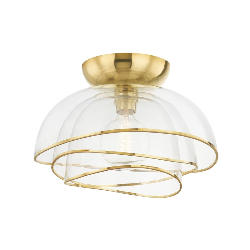 Corbett Lighting 358-17-VPB Esme One Light Flush Mount Vintage Polished Brass