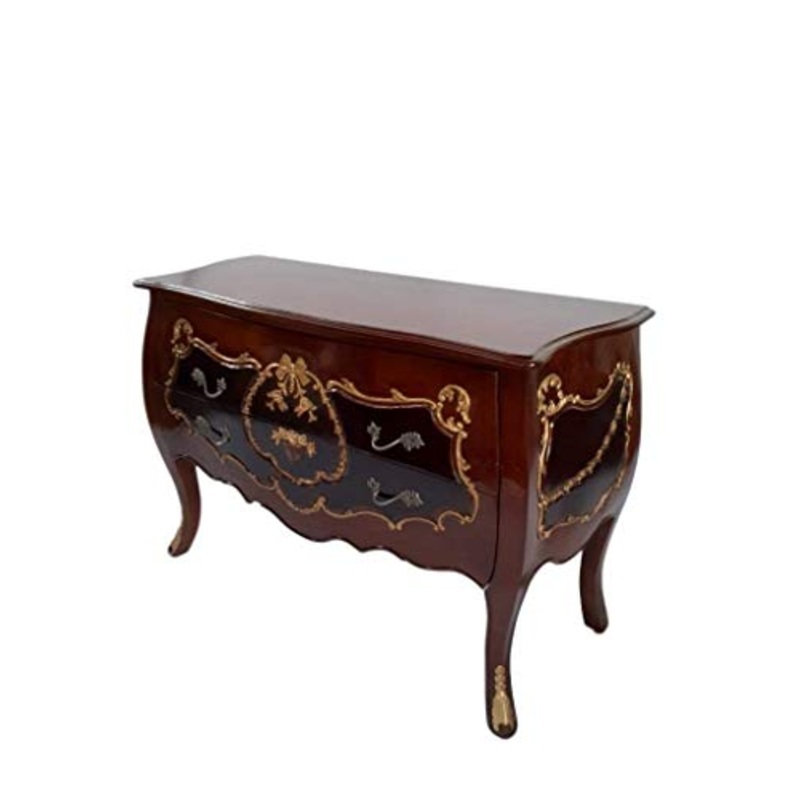 Louises – Cassettiera in stile barocco Rokoko, stile antico, colore: Noce