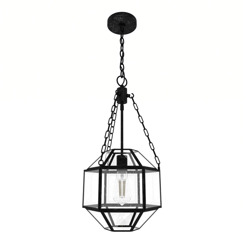 One Light Pendant from the Indria Collection in Rustic Iron Finish by Hunter