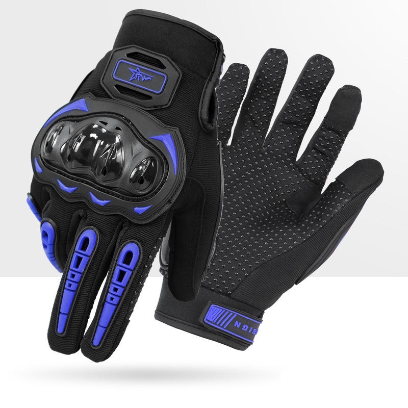 Size XL Purple and Black Protective Motorcycle Riding Gloves – Hard Knuckle Armour & Touchscreen Fingertips