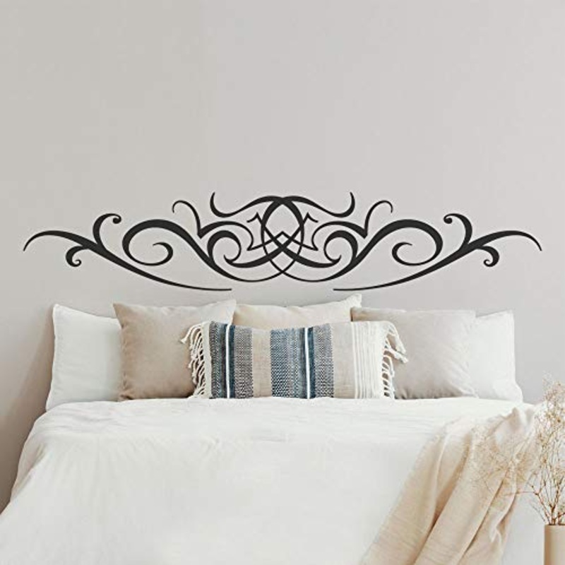 T-MK440 – Adesivi per testiera del letto, 26 x 140 cm, colore: Nero