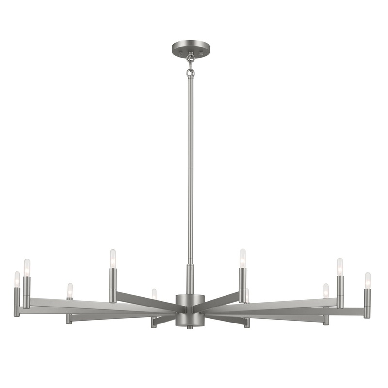 Ten Light Chandelier from the Erzo Collection in Satin Nickel Finish by Kichler