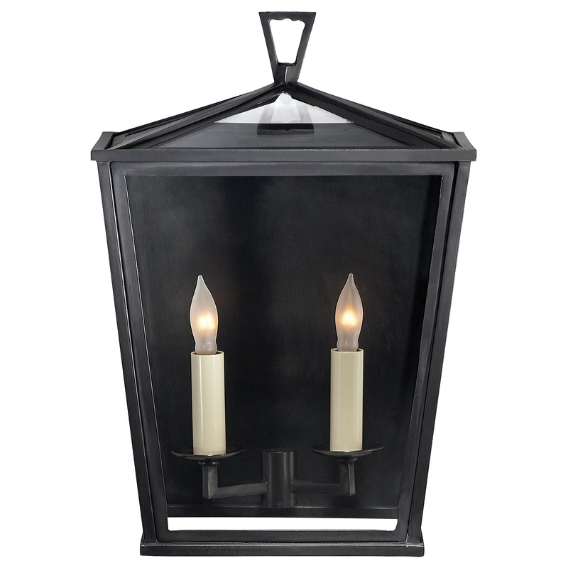 Two Light Wall Lantern from the Darlana Outdoor Collection in Bronze Finish by Visual Comfort Signature
