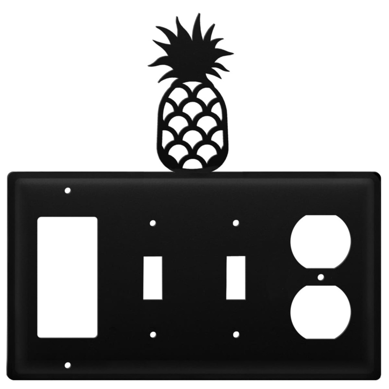 Village Wrought Iron EGSSO-44 Quad Pineapple Single GFI Double Switch and Single Outlet Cover CUSTOM Product