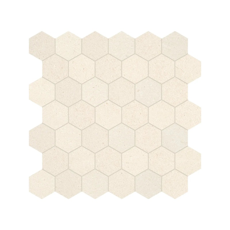 2″ Hex Serene Ivory Honed Limestone Mosaic 1 Sheet = .99 Sqft Hexagon