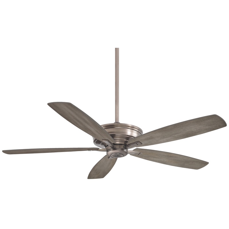 60″ 5-blade Kafe-Xl 60″Ceiling Fan by Minka Aire (Dry Rated) Brushed Nickel/Seashore Grey