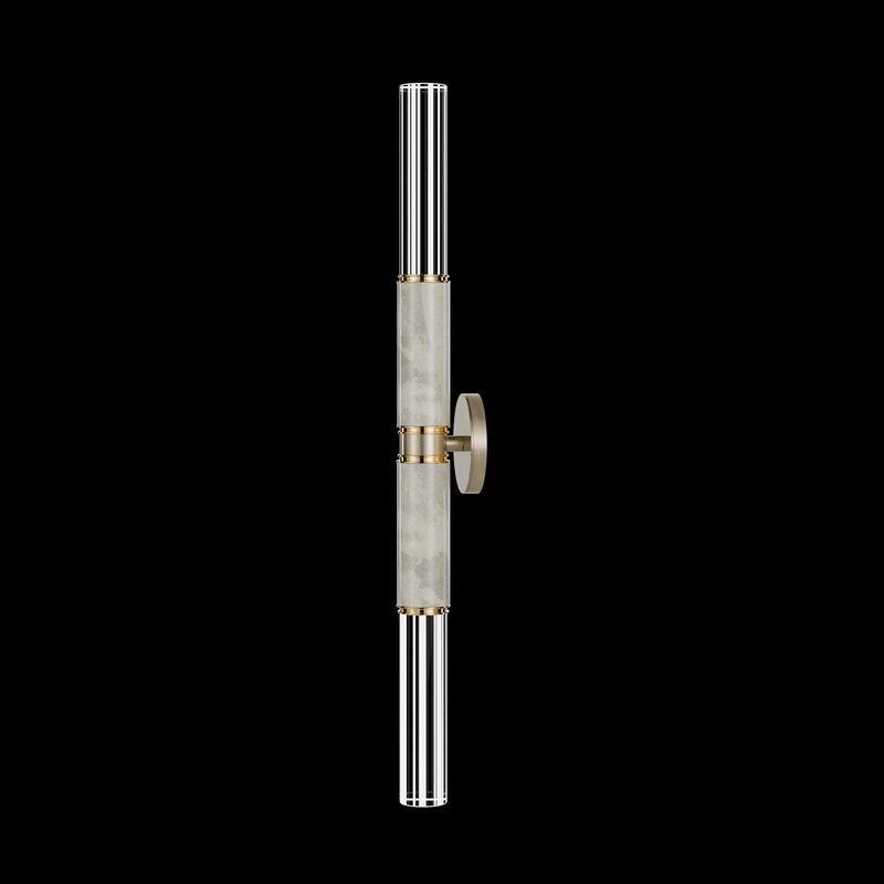 Antonia 34″H Sconce Soft Gold Leaf/Brass/Smoke