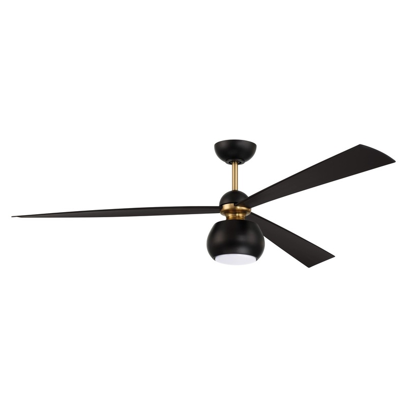 Craftmade OTT60FBSB3 Otto 60″Ceiling Fan Flat Black/Satin Brass