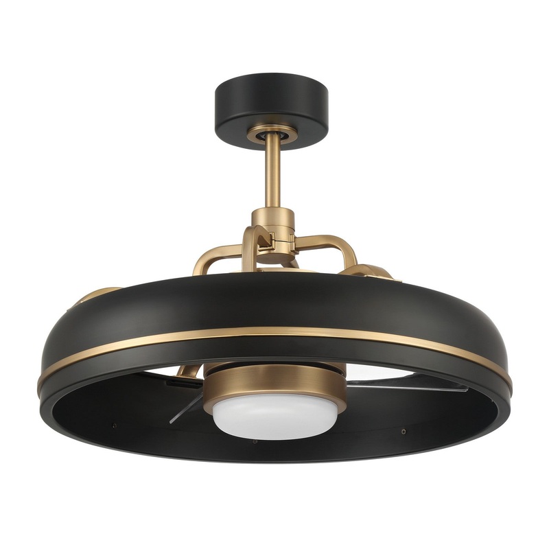 Craftmade TYL24FBSB3 Taylor 20″Ceiling Fan Flat Black/Satin Brass