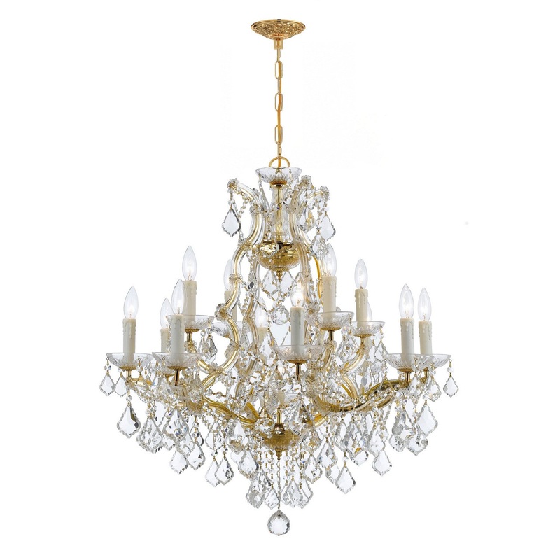 Crystorama 4412-GD-CL-I Maria Theresa 13 Light Chandelier Gold