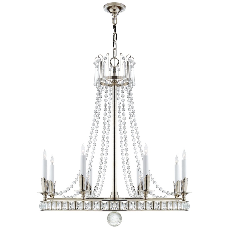 Eight Light Chandelier from the Regency Collection in Polished Nickel Finish by Visual Comfort Signature