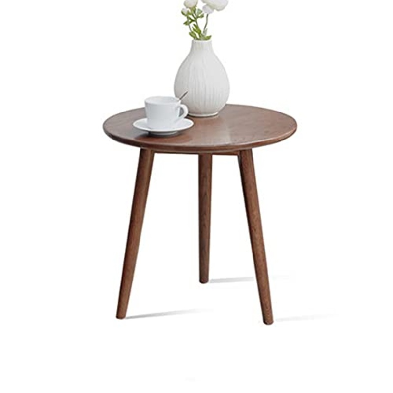 FUFU Tavolini Tavolino in Legno massello, 50 cm DiametroRoround Sofa Table End Tables Nidificazione Tavolino da caff Comodino 19.7inch Tavolini da Divano
