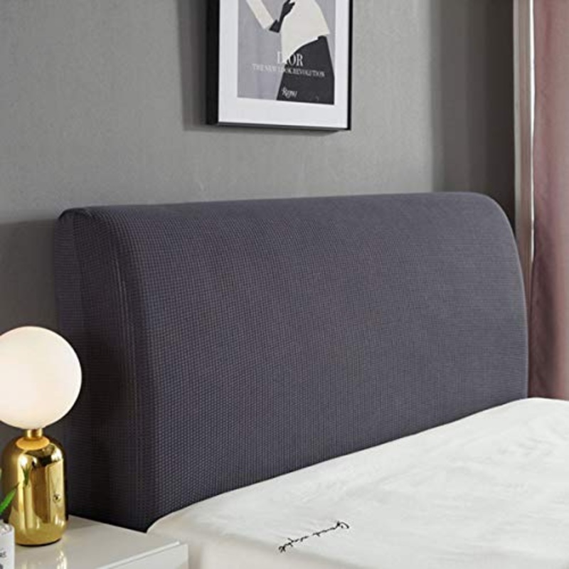 HDGZ Fodera Elastica Protezione Copertura per Testiera per Letto Copertura per Testiera per Letto Fodera Elastica Protezione per Decorazione Camera Letto (Color : Dark Gray, Size : 2m)
