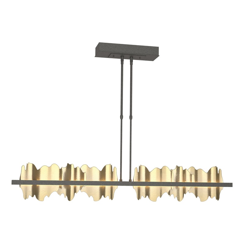 Hildene Large LED Pendant Natural Iron Modern Brass