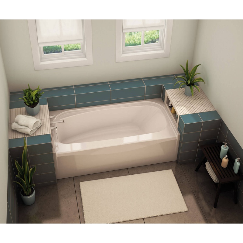 MAAX 145008-000-002-085 TOF-3060 AcrylX Alcove Right-Hand Drain Bathtub in White