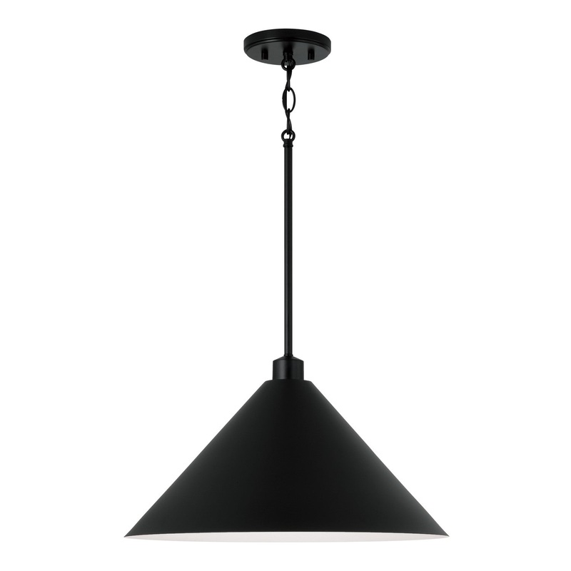 One Light Pendant from the Alden Collection in Matte Black Finish by Capital Lighting