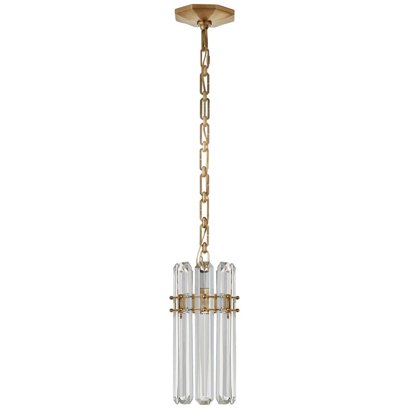 One Light Pendant from the Bonnington Collection in Hand-Rubbed Antique Brass Finish by Visual Comfort Signature