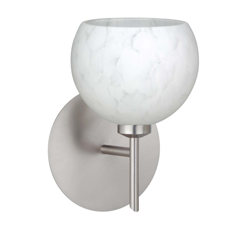 One Light Wall Sconce from the Palla Collection in Satin Nickel Finish by Besa