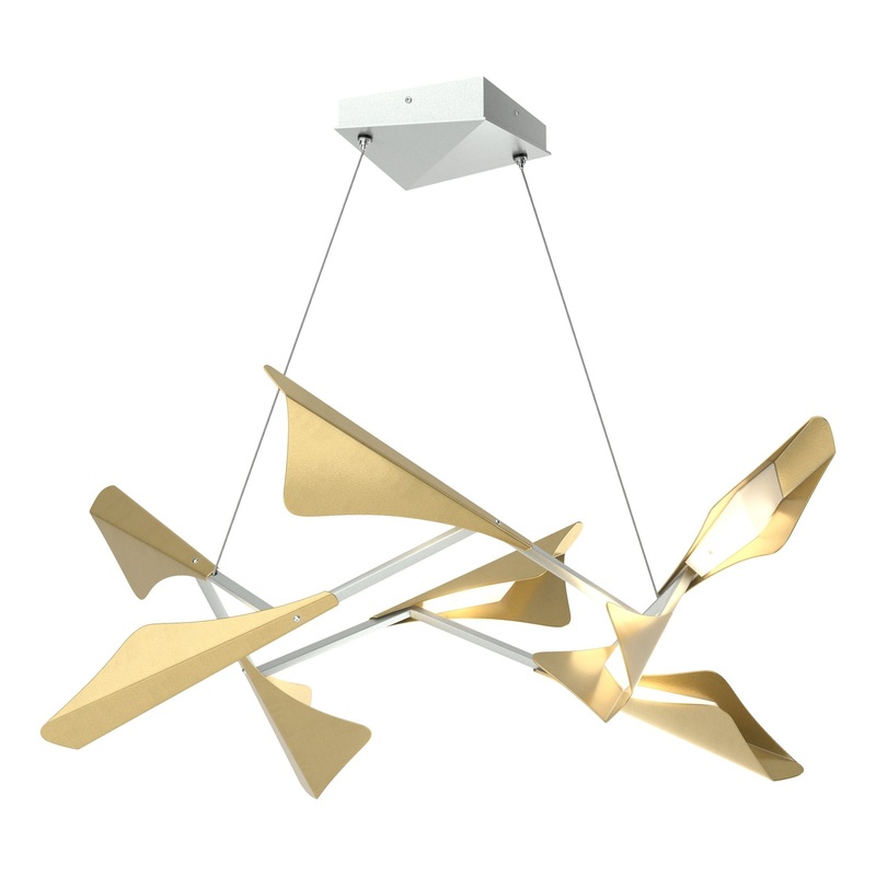 Plume 8-Light LED Pendant Vintage Platinum Modern Brass