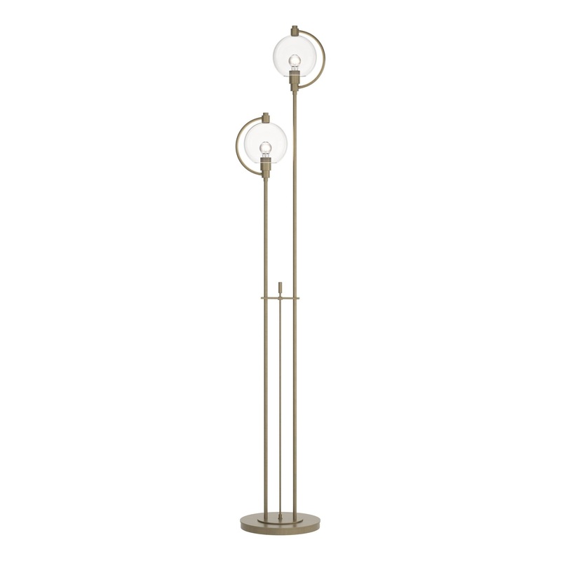 Pluto Floor Lamp Soft Gold Clear Glass (ZM)