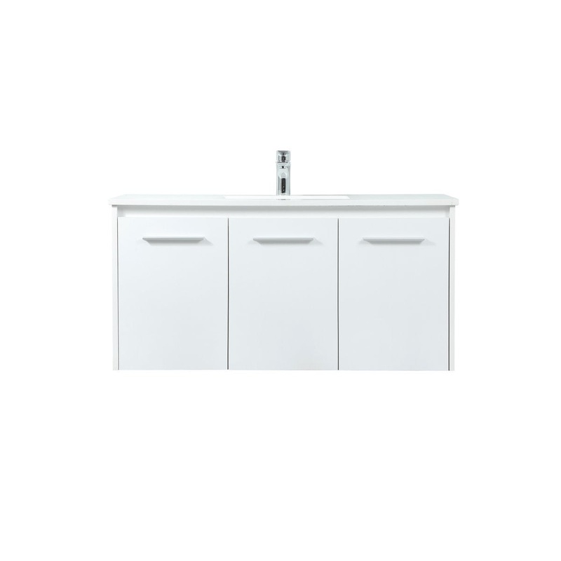 Single Bathroom Vanity from the Penn Collection in White Finish by Elegant Lighting