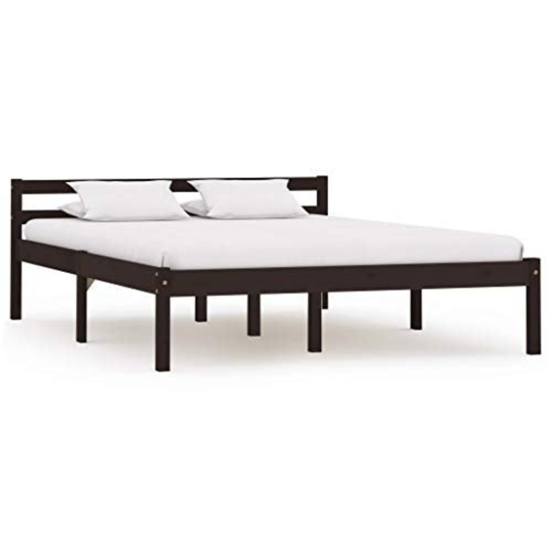 SKM Giroletto Marrone Scuro in Legno Massello di Pino 140×200 cm (20.4kg)