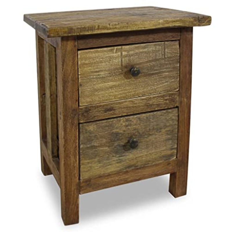 vidaXL Comodino in Legno Massello di Acacia 40x30x51 cm Cassettiera Cassetti
