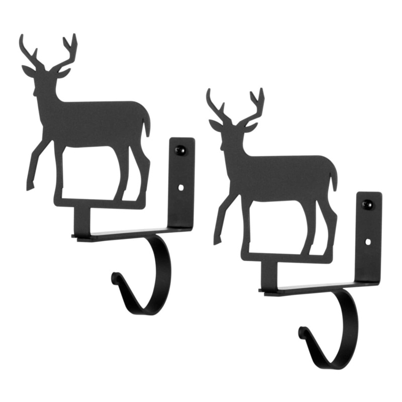 Village Wrought Iron CUR-SB-3 Deer Curtain Shelf Brackets (pair)