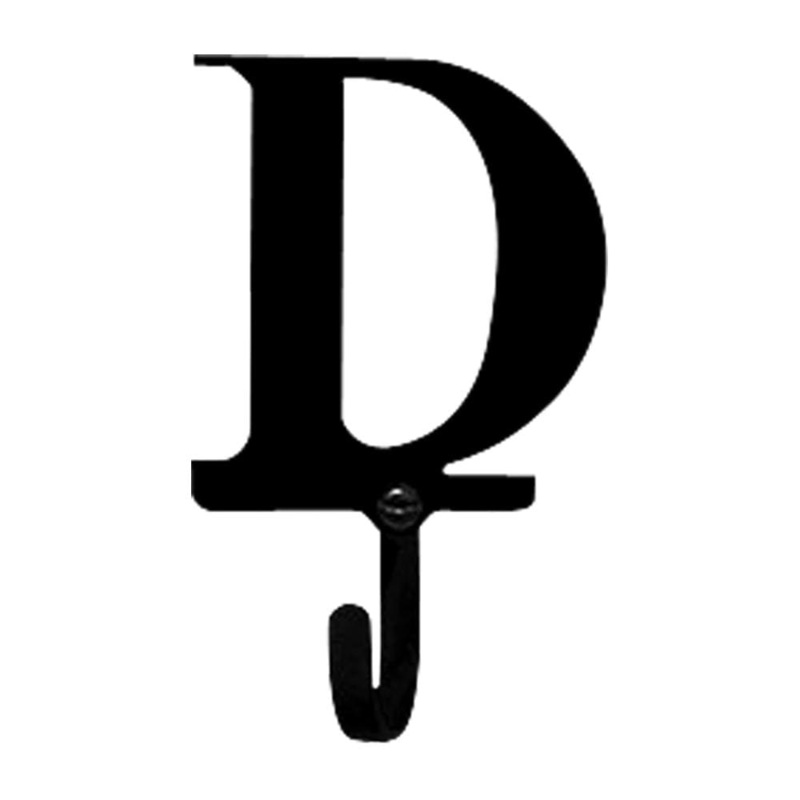 Village Wrought Iron WH-D-S Letter D Wall Hook Small