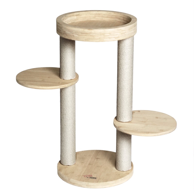 Whisker Wonderland Premium Eco Bamboo Cat Tree Small – Natural Bamboo Structure, Safe & Stable, Multi-Functional Cat Furniture, Climbing & Scratching