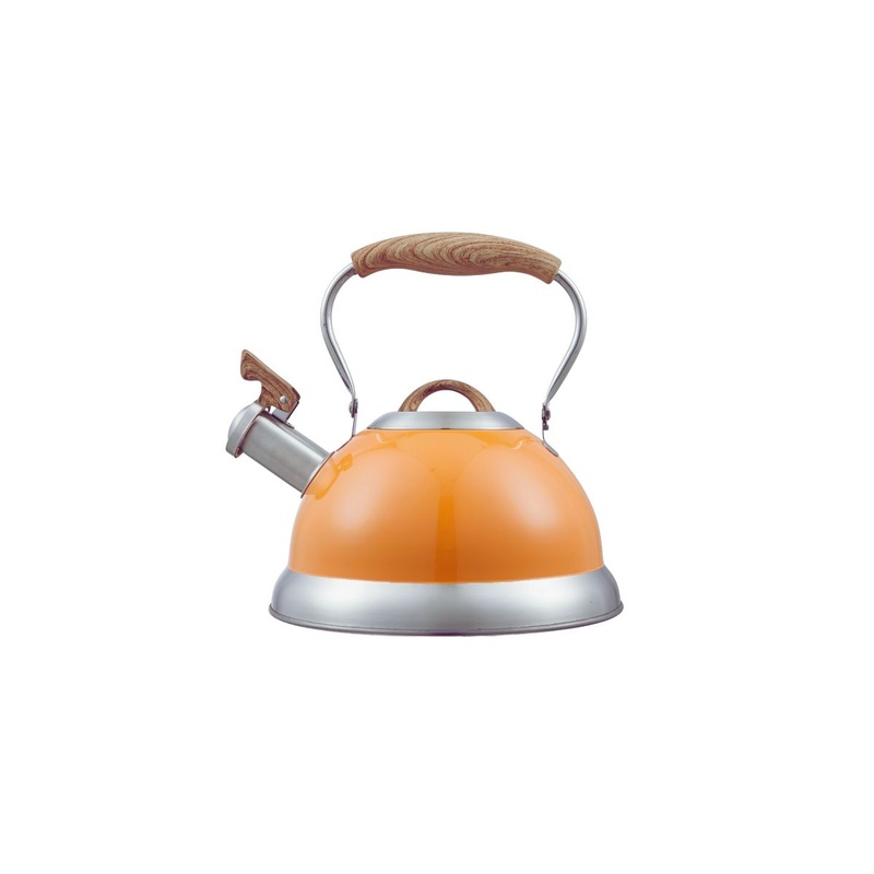 2.8L Whistling Kettle Stainless Steel Foldable Handle Orange