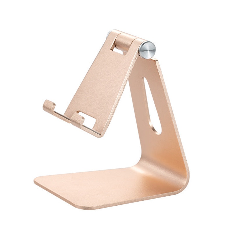 2 Pcs Gold Foldable Aluminum Alloy Phone & Tablet Stand – Adjustable Portable Desktop Holder