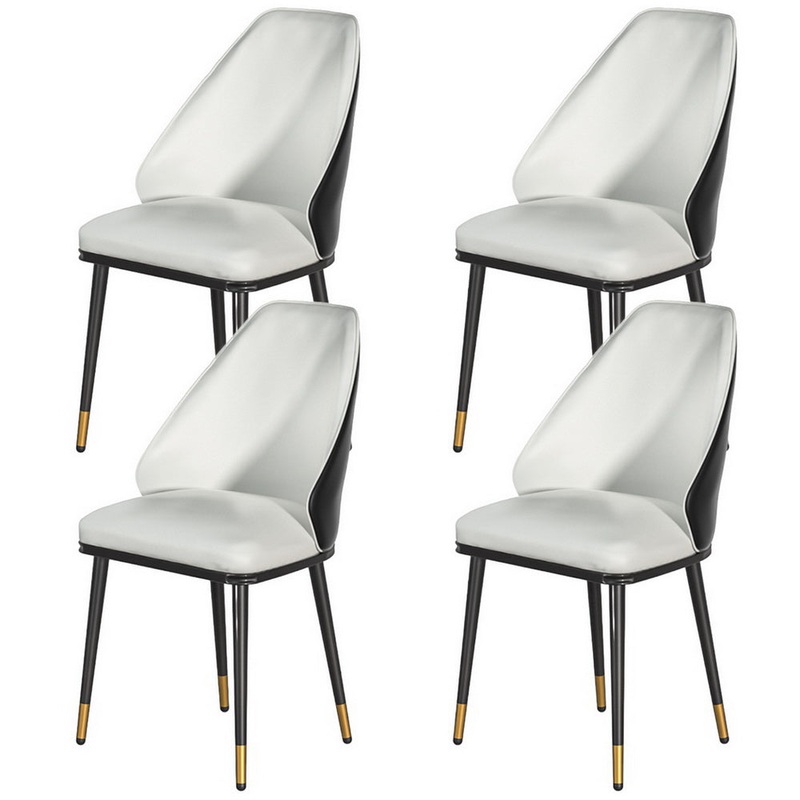 Artiss Dining Chairs Set of 4 Leather Seat Beige and Black
