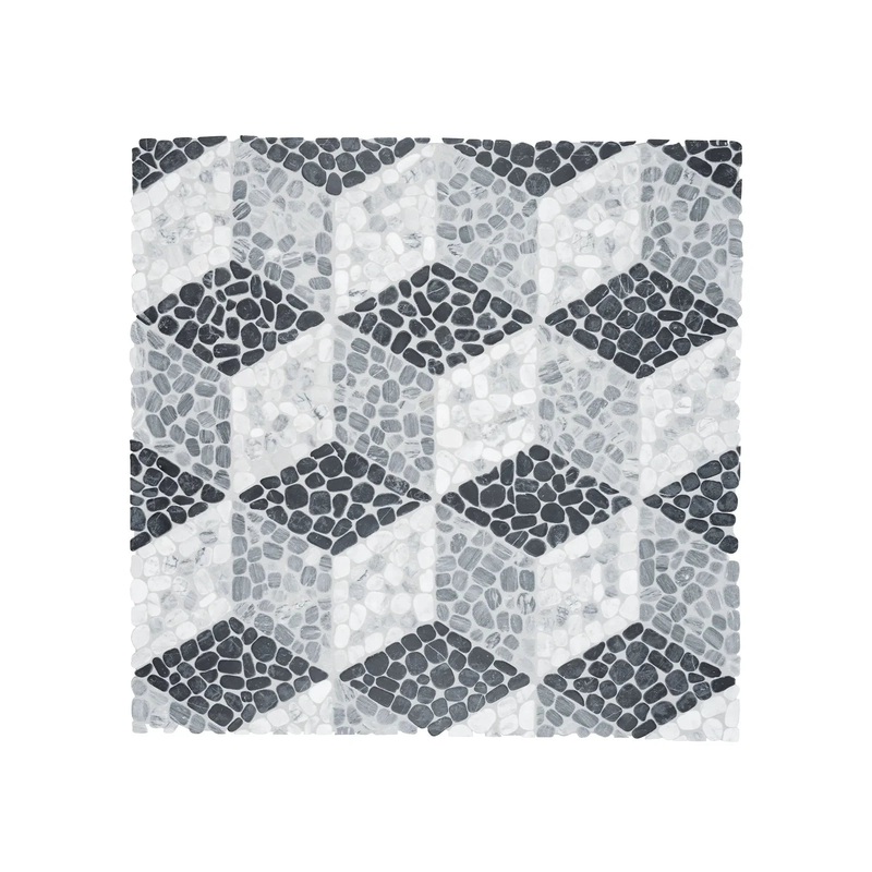 Cabana Galaxy Node – Patterned Pebble Tumbled Marble Mosaic 1 Sheet = .84 Sqft