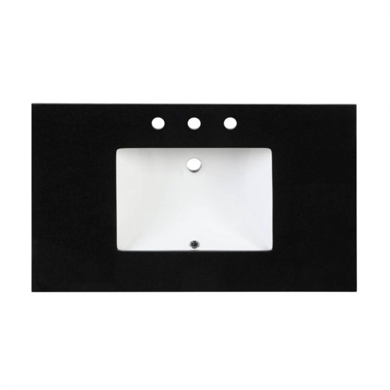 Custom Black 36″ Vanity Top