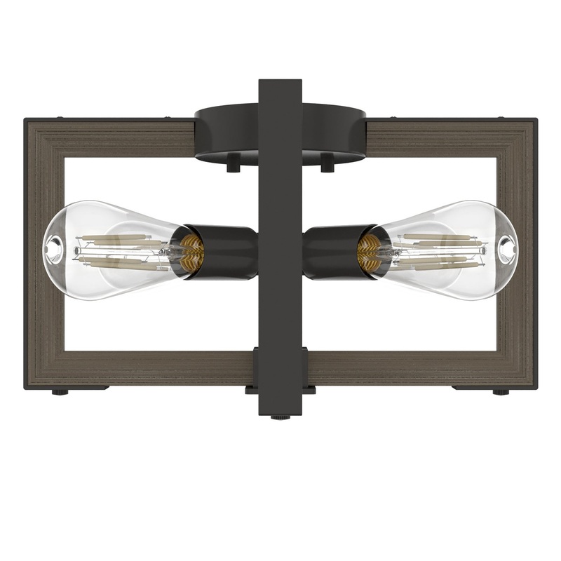 Four Light Flush Mount from the Woodburn Collection in Noble Bronze Finish by Hunter