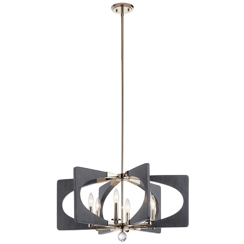 Kichler 44360DWG Six Light Chandelier, Driftwood Grey