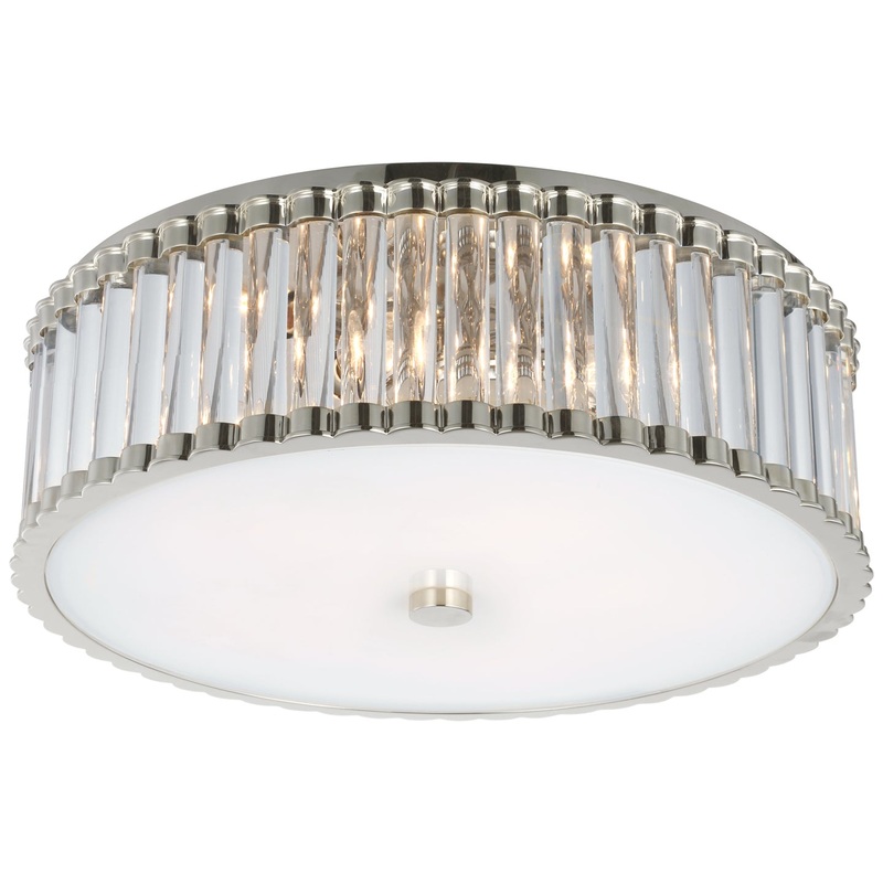 LED Flush Mount from the Kean Collection in Polished Nickel Finish by Visual Comfort Signature