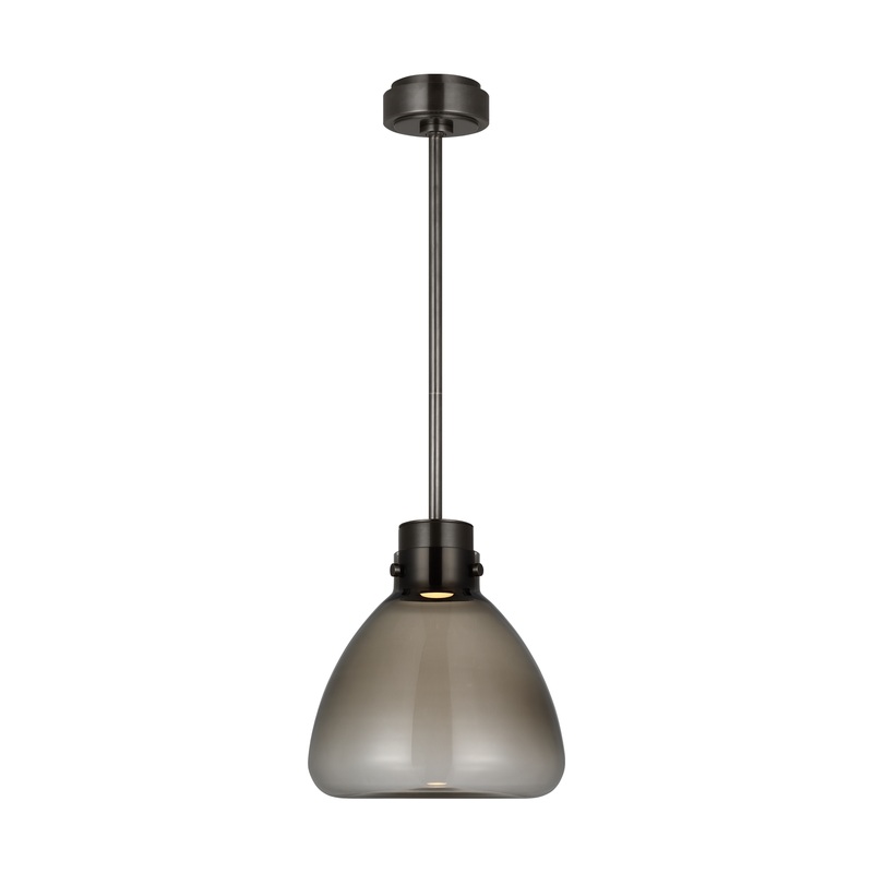 Morgan 12 Pendant Burnished Bronze with Smoke Glass
