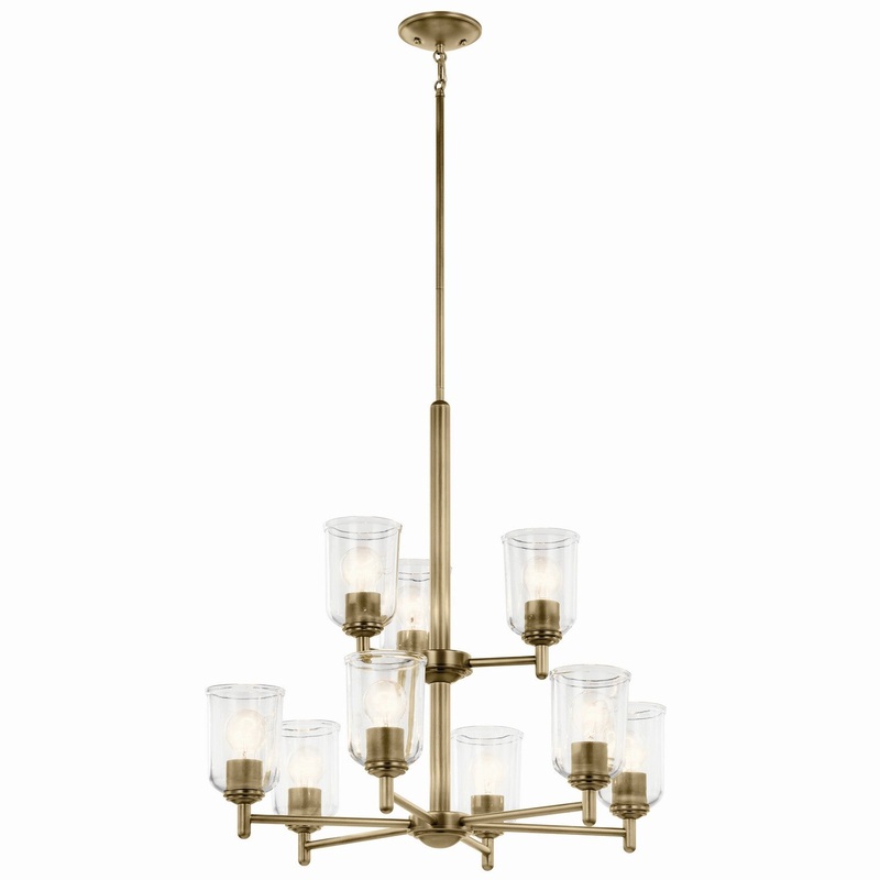 Nine Light Chandelier from the Shailene Collection in Natural Brass Finish by Kichler