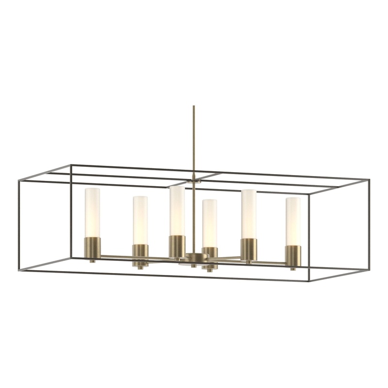 Portico Pendant Soft Gold Dark Smoke Opal Glass (GG)