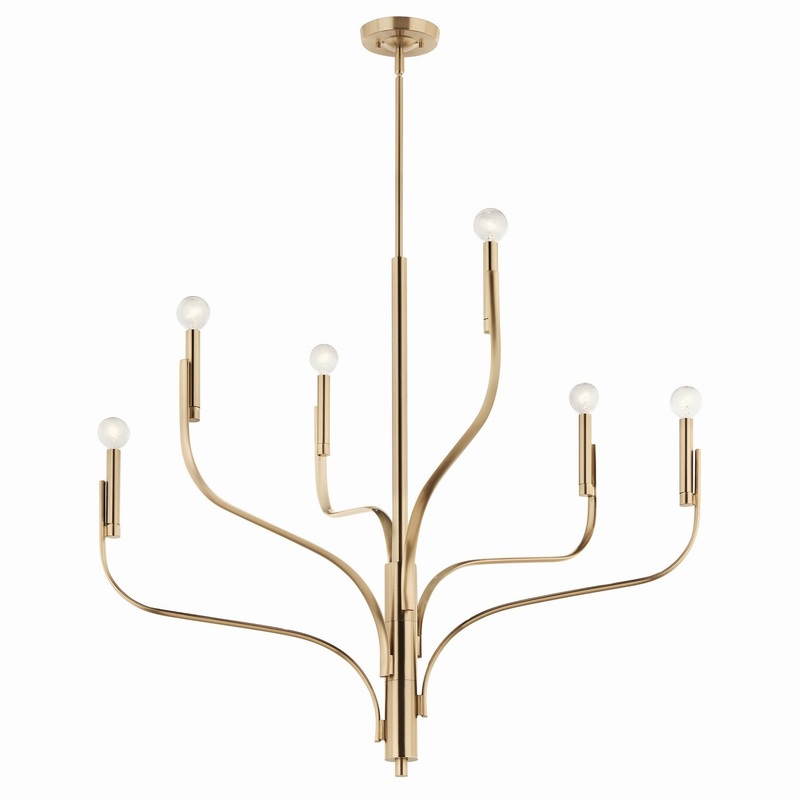Six Light Chandelier from the Livadia Collection in Champagne Bronze Finish by Kichler