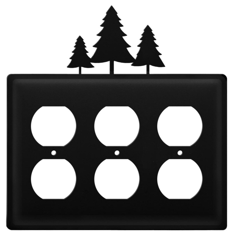 Village Wrought Iron EOOO-20 Triple Pine Trees Triple Outlet Cover CUSTOM Product