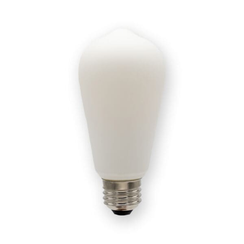 7.0W/S19 Shape, E26 Base, Dimmable Bistro Light Filament Bulb W/ Porcelain White Lens, Input Voltage 120V Ac, 7.0W/700 Lumens, Cri>90, Cct 2700K LED Miniature Lamp by Emery Allen