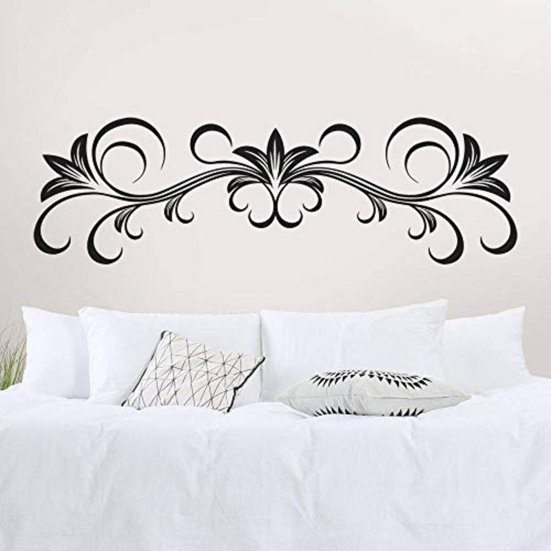 Adesivi per testiera del letto, T-MK324, 42 x 140 cm, colore: Nero