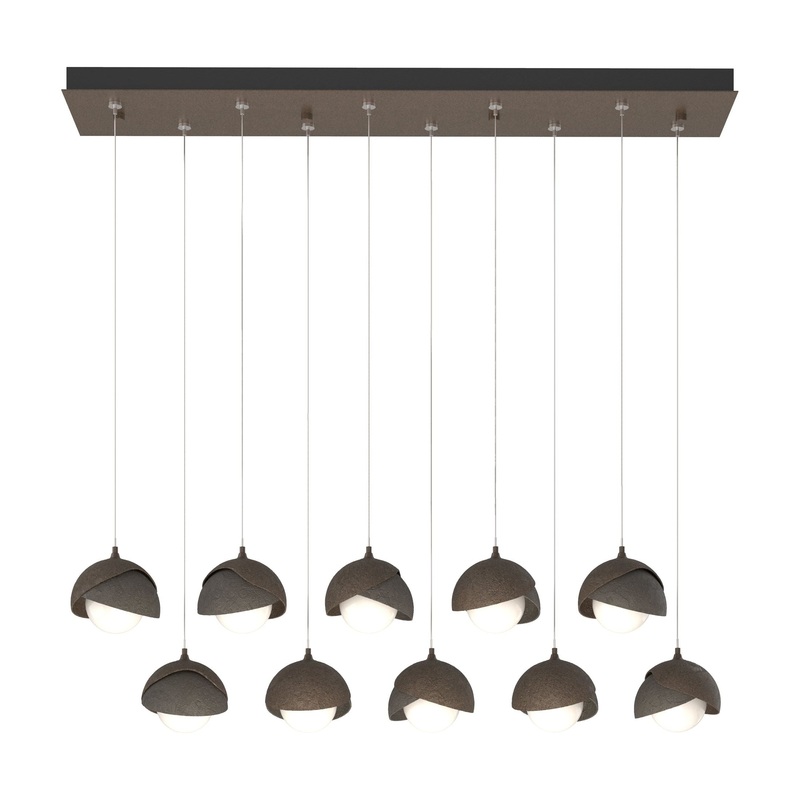 Brooklyn 10-Light Double Shade Pendant Bronze Dark Smoke