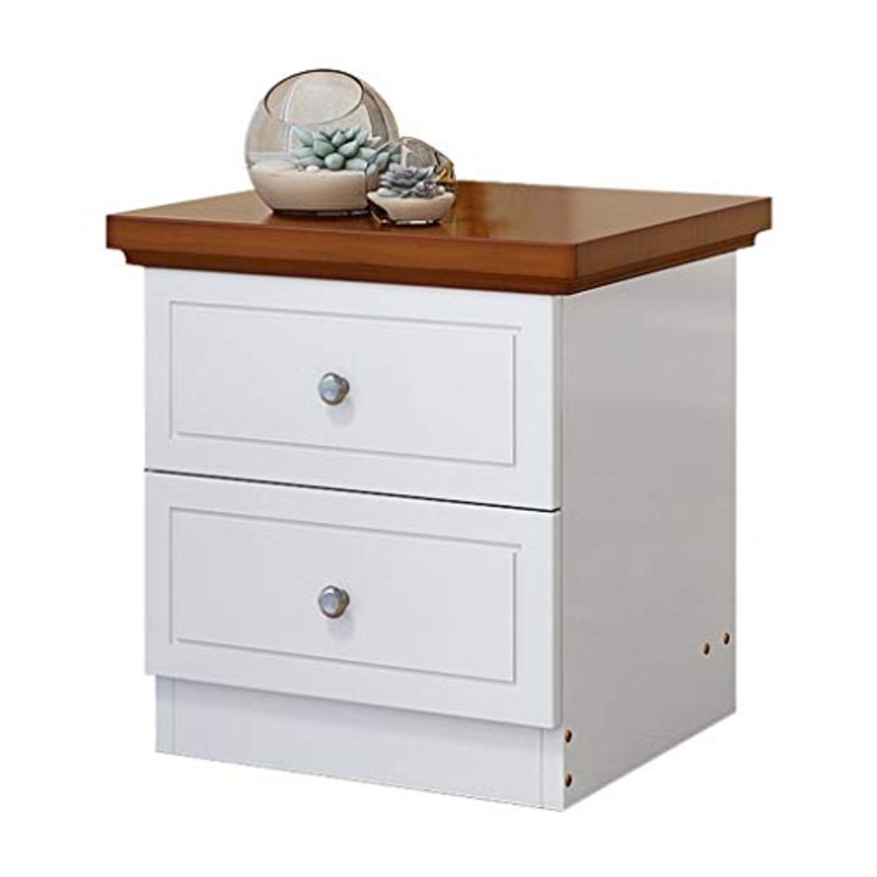 Comodino in Legno massello Mediterraneo Europeo Armadio di stoccaggio Moderno e Minimalista cassetto Armadio Cuscinetto 30 kg-46x40x45 cm FANJIANI