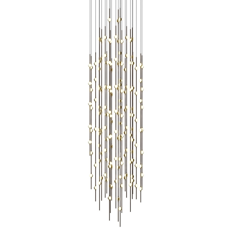 Constellation Andromeda 25″ Round LED Pendant Espresso Black with White Optical Acrylic 3000K 10′ Adjustable Cord