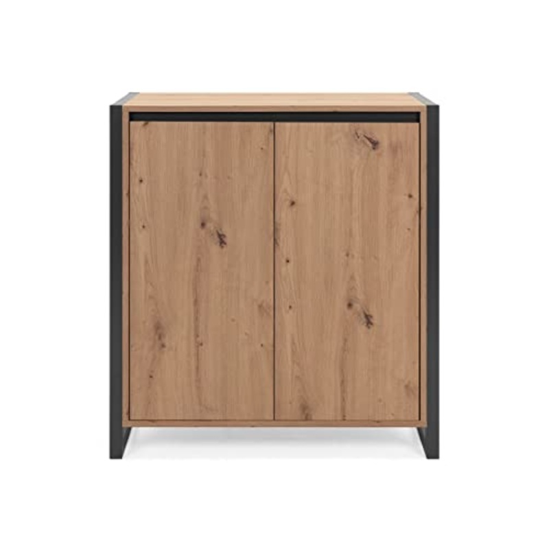 DEINE TANTE EMMA 002899 Denver 1 Artisan rovere Nb. Dynamic24 – Com con scarpiera, colore: grigio antracite 80 x 88 x 40 cm